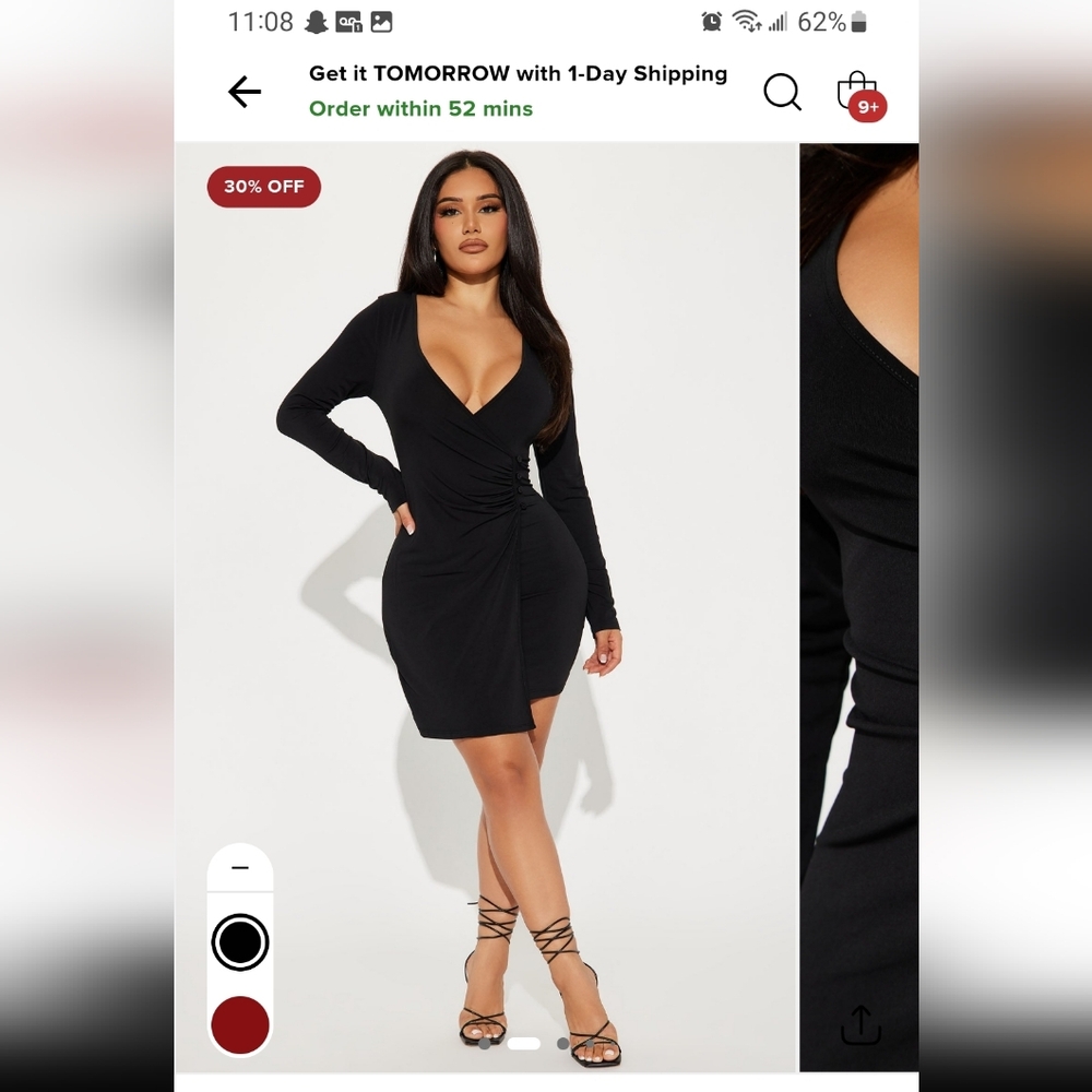 Fashion Nova Black Long Sleeve Dress